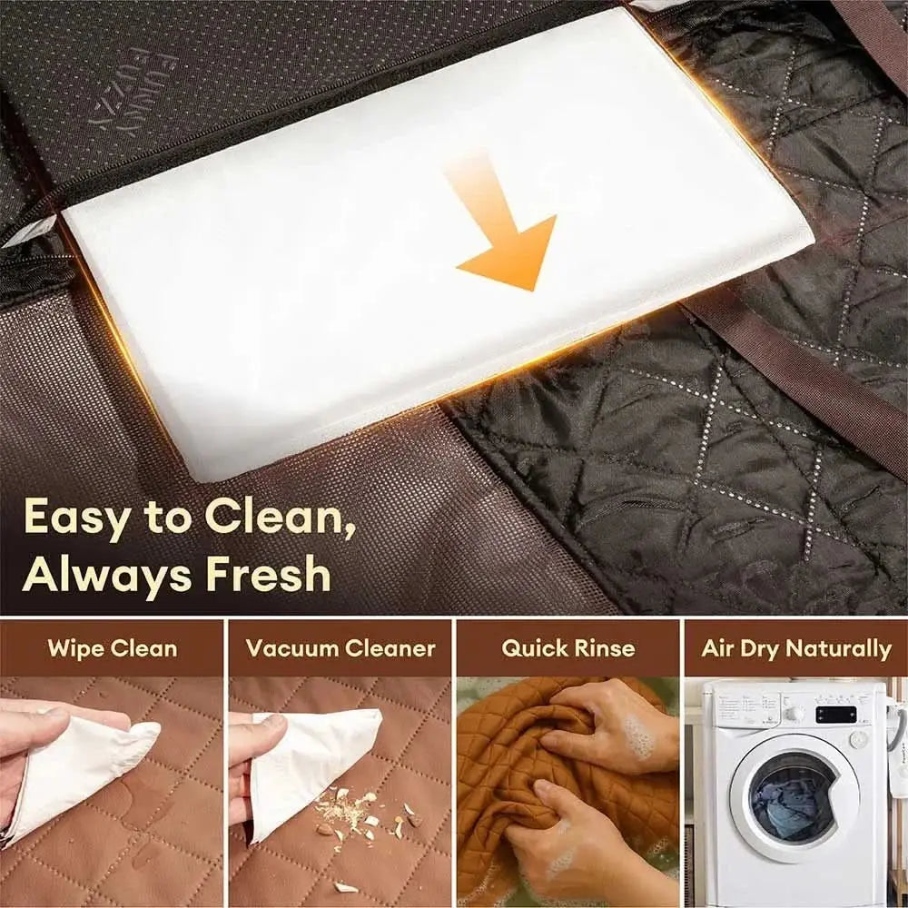 Premium Faux Leather Water-repellent Hammock Dog Car Seat Cover - RideProtector Tektoty