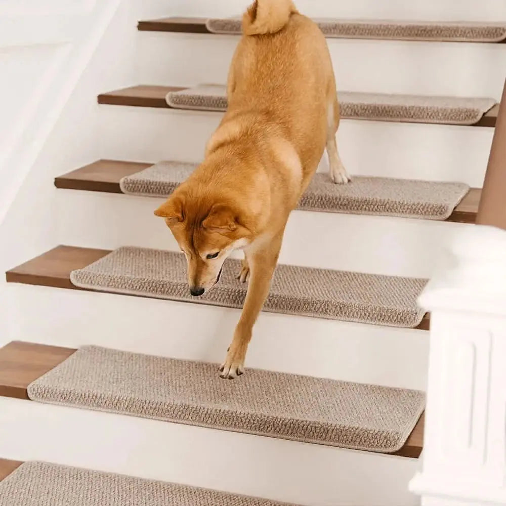 Anti-scratch Faux Sisal Stair Protectors Tape Free Washable Carpet Stair Treads Tektoty