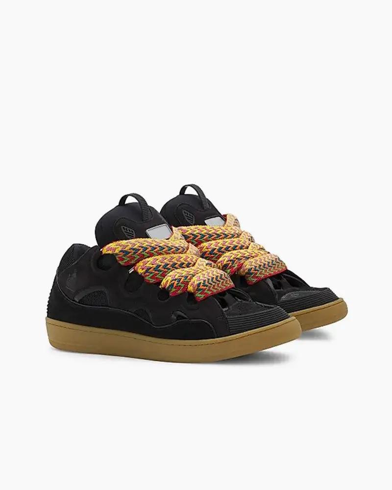 Curb Sneakers with Oversized Multicolor Laces Tektoty