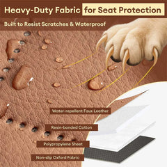 Premium Faux Leather Water-repellent Hammock Dog Car Seat Cover With Mat