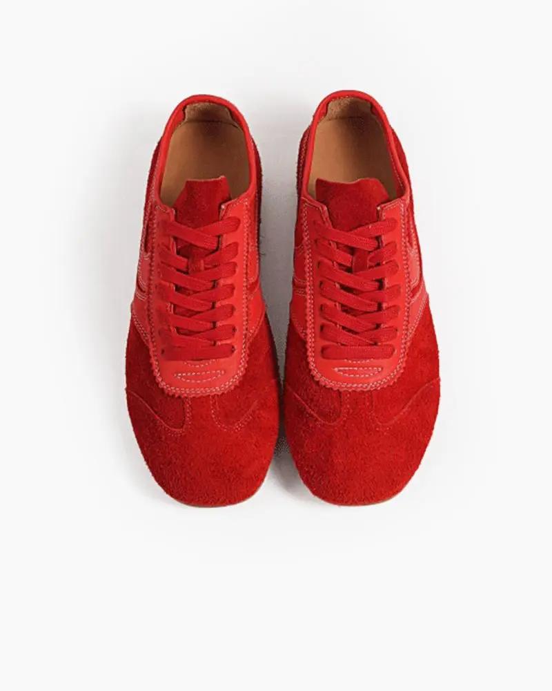 Color Pop Retro Suede Nappa Leather Sneakers Tektoty