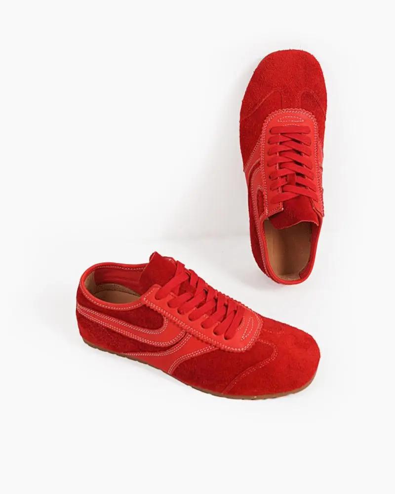 Color Pop Retro Suede Nappa Leather Sneakers Tektoty