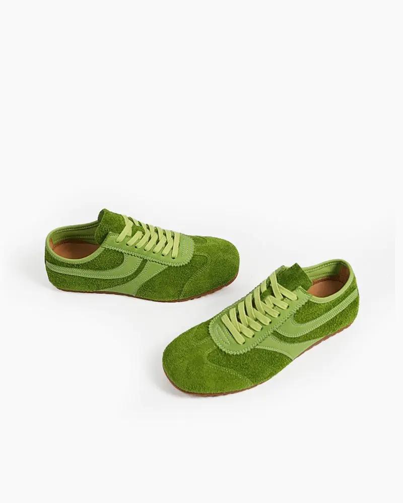 Color Pop Retro Suede Nappa Leather Sneakers Tektoty