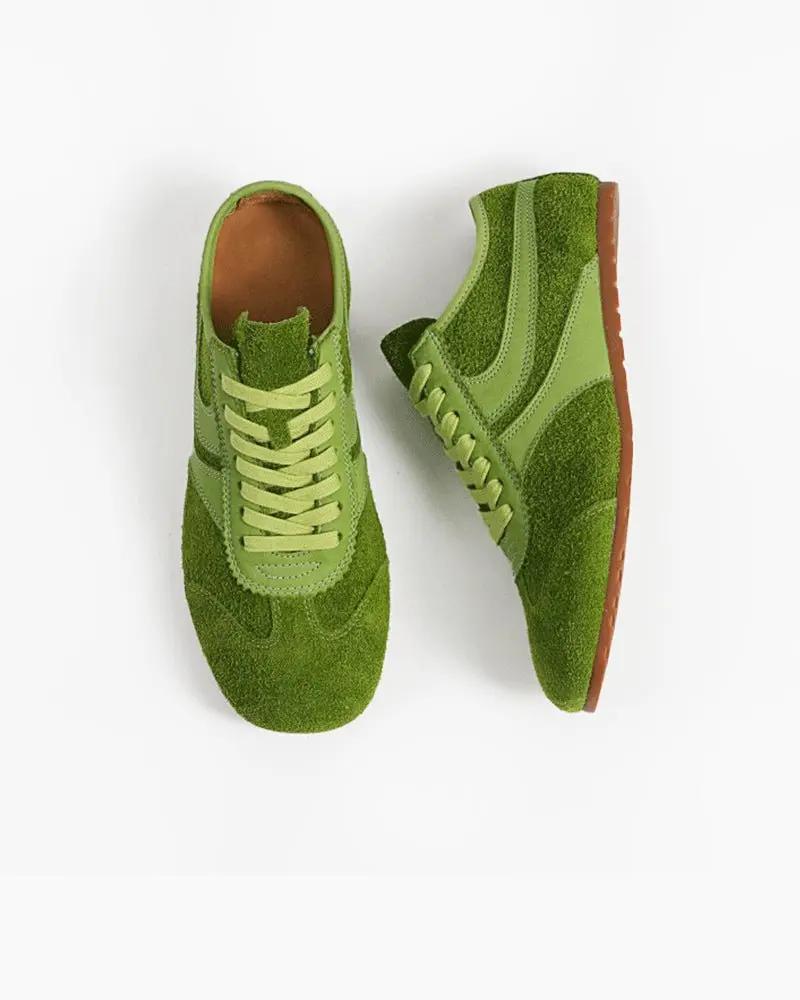 Color Pop Retro Suede Nappa Leather Sneakers Tektoty