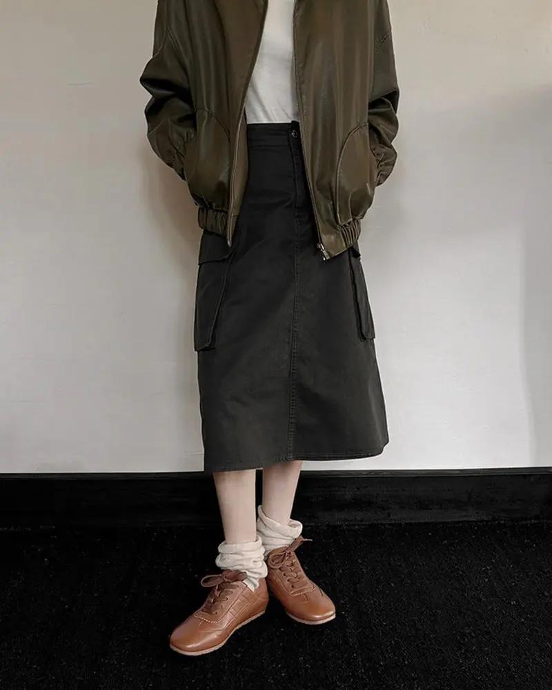 Retro Nappa Leather Lace-Up Flat Sneakers Tektoty