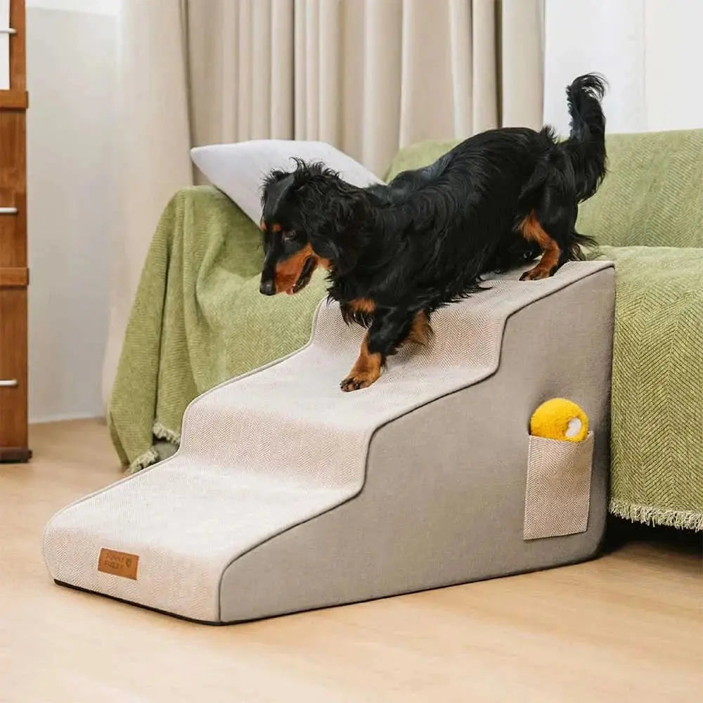 Chenille Extra Wide Non-Slip Removable Sponge Pet Stairs - SafeRamp Tektoty