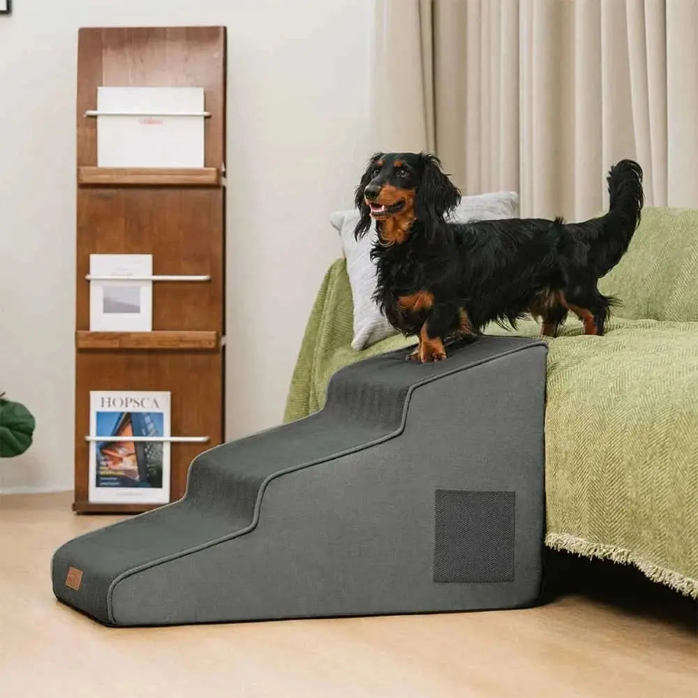 Chenille Extra Wide Non-Slip Removable Sponge Pet Stairs - SafeRamp Tektoty
