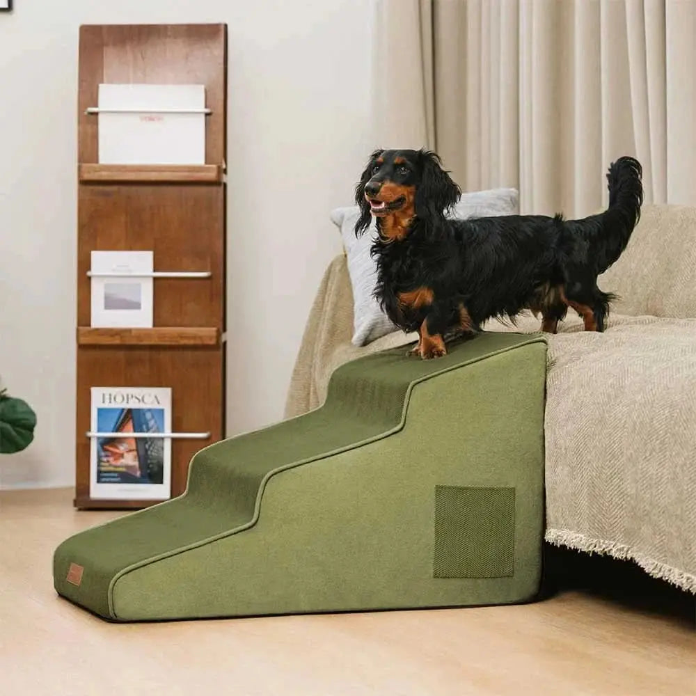 Chenille Extra Wide Non-Slip Removable Sponge Pet Stairs - SafeRamp Tektoty
