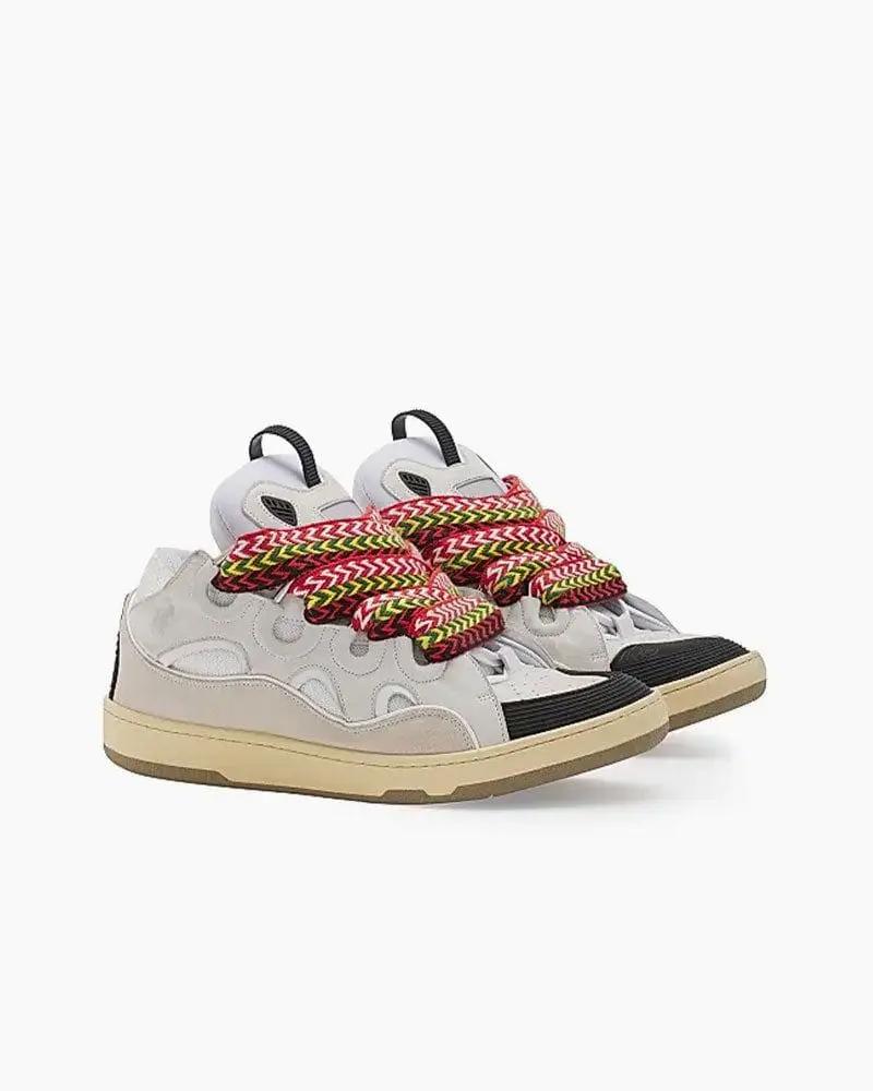 Curb Sneakers with Oversized Multicolor Laces Tektoty