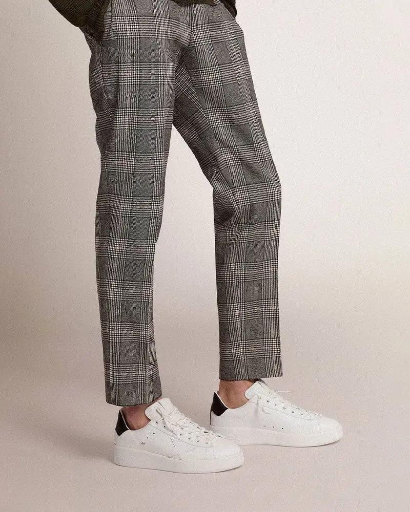 Men's Purestar with leather star and black leather heel tab sneakers Tektoty