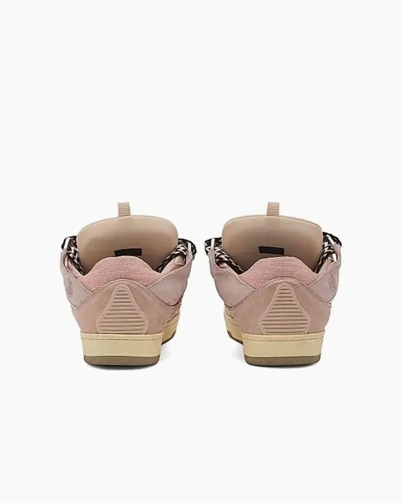 Curb Sneakers with Oversized Multicolor Laces Tektoty