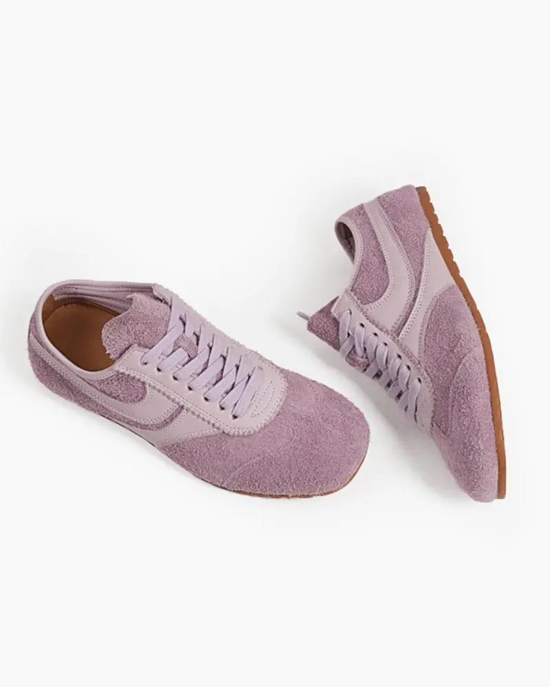 Color Pop Retro Suede Nappa Leather Sneakers Tektoty