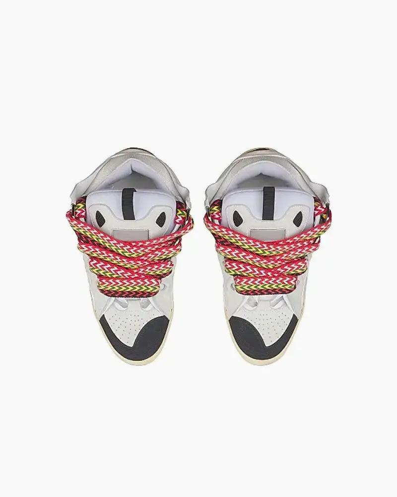 Curb Sneakers with Oversized Multicolor Laces Tektoty