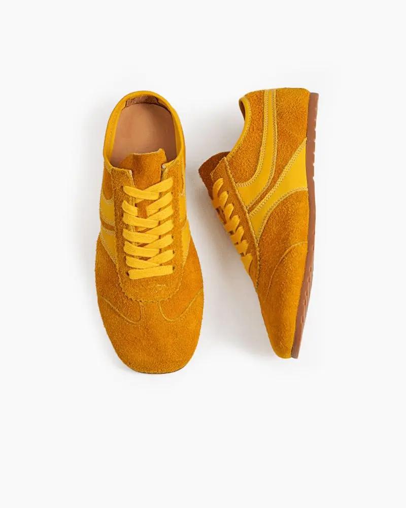 Color Pop Retro Suede Nappa Leather Sneakers Tektoty