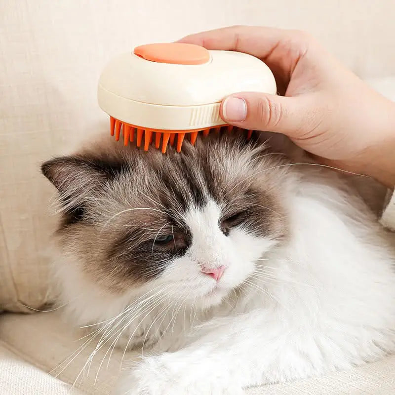 Steamy Cat Brush Cat Dog Grooming Comb Electric Self Cleaning Steam Cat Brush For Massage Avocado Shape Pet Spray Cat Grooming Tektoty