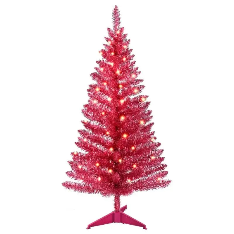 4ft Red Christmas Tree, Christmas Decorations Tektoty
