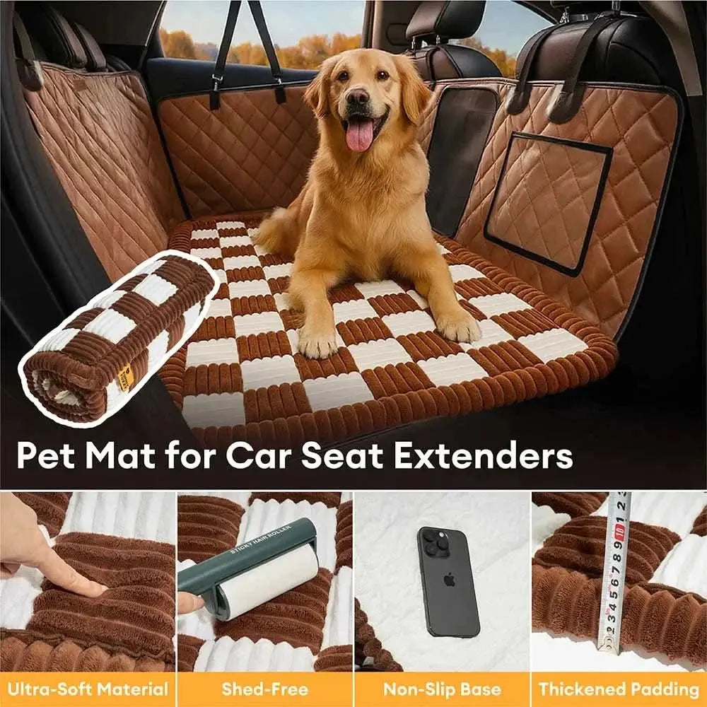 Premium Faux Leather Water-repellent Hammock Dog Car Seat Cover With Mat Tektoty
