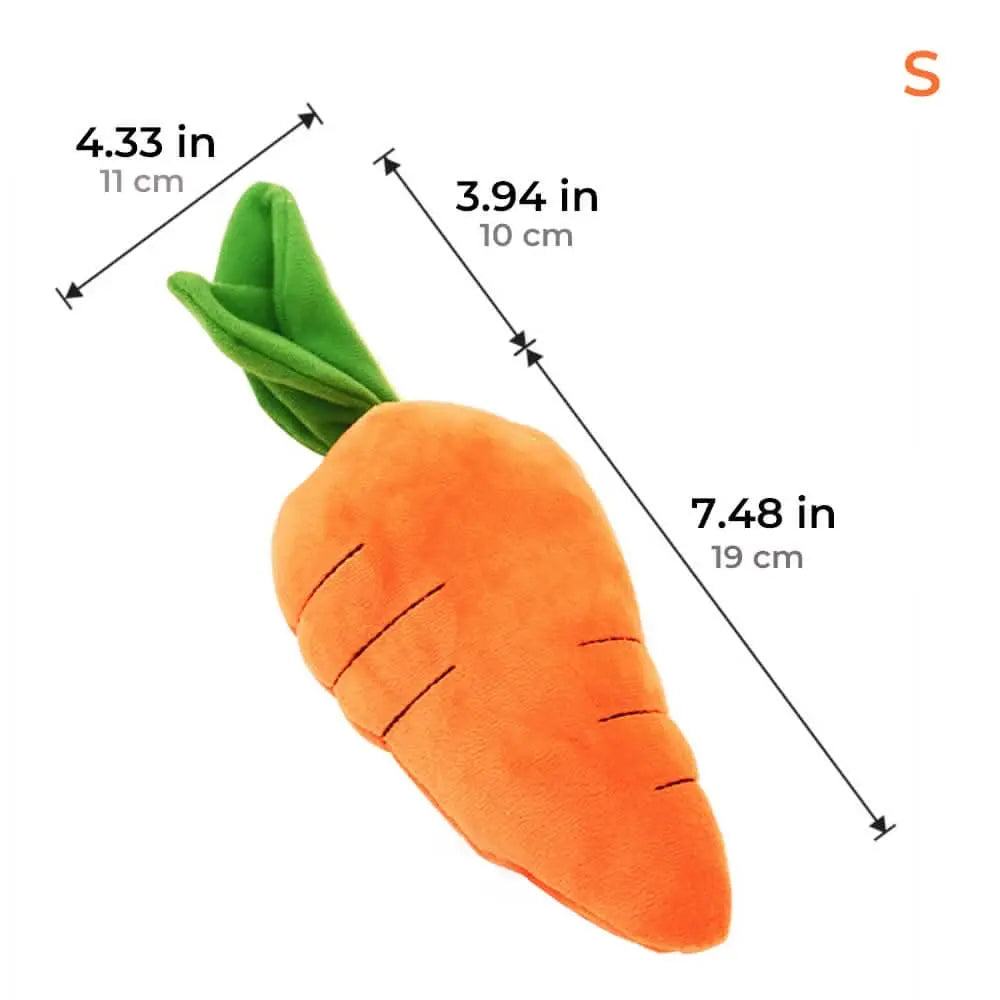 Carrot Squeaky Plush Toy Dog Interactive Toy Tektoty