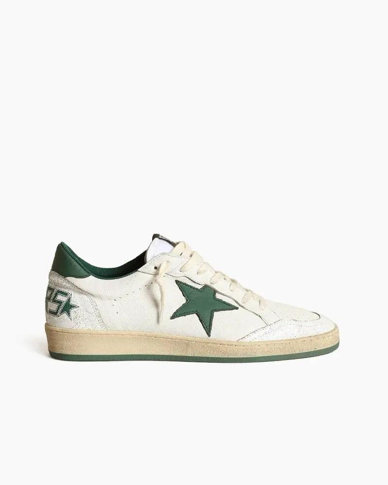 White Nappa Leather Sneaker with Star and Heel Tab Tektoty