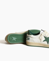 White Nappa Leather Sneaker with Star and Heel Tab Tektoty