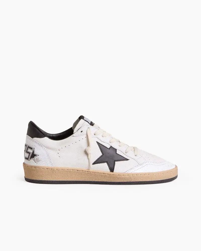 White Nappa Leather Sneaker with Star and Heel Tab Tektoty