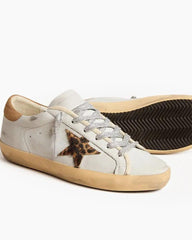 Leopard Print Star Nappa Leather Sneakers Tektoty