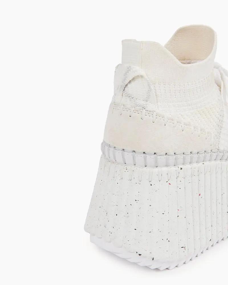 Multicolor Knit Chunky High-Top Platform Sneakers Tektoty