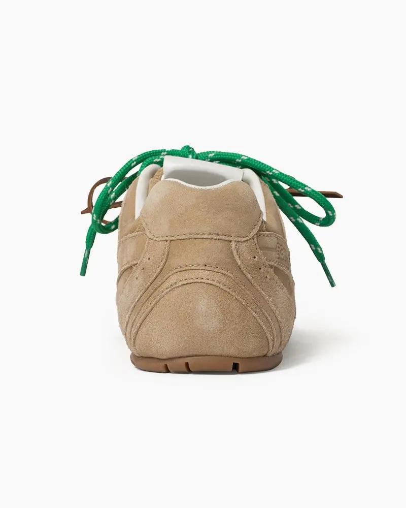 Suede Distressed Finish Mismatched Laces Sneakers Tektoty