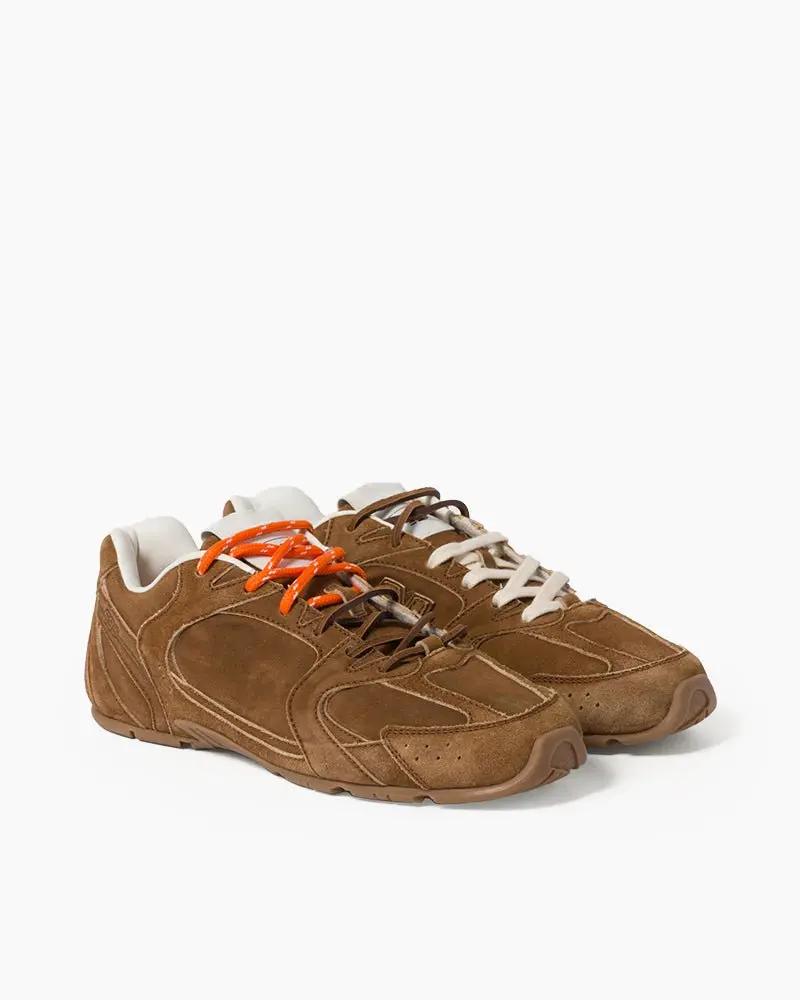 Suede Distressed Finish Mismatched Laces Sneakers Tektoty