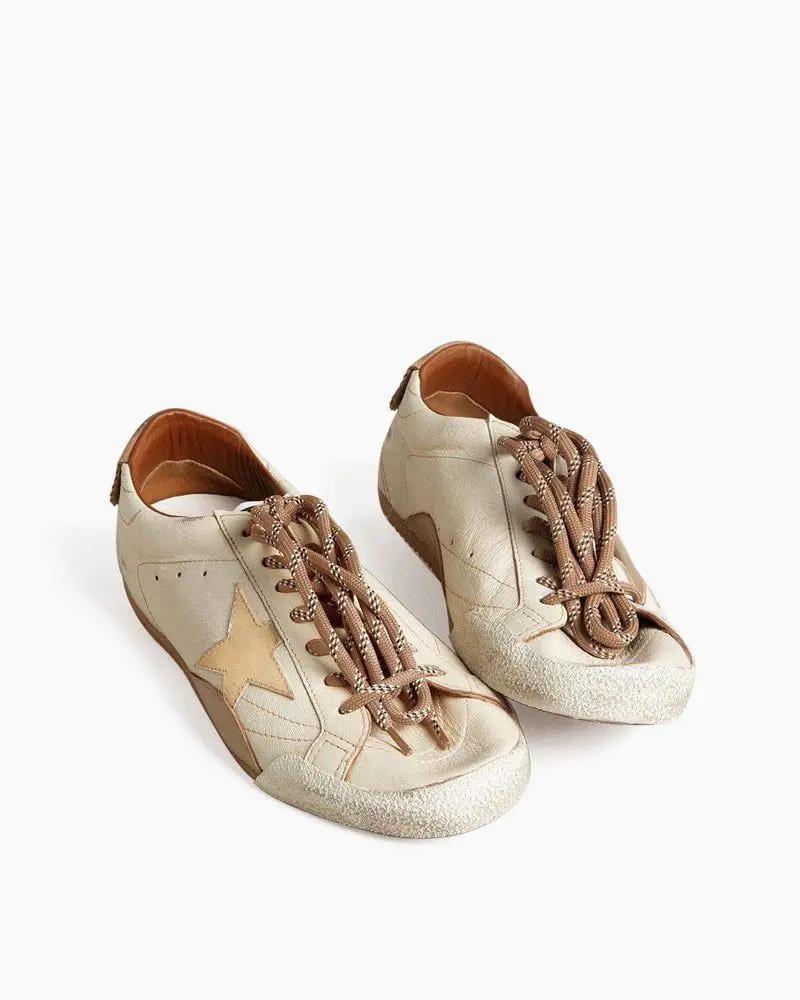 Gold Star White Nappa Leather Sneakers Tektoty