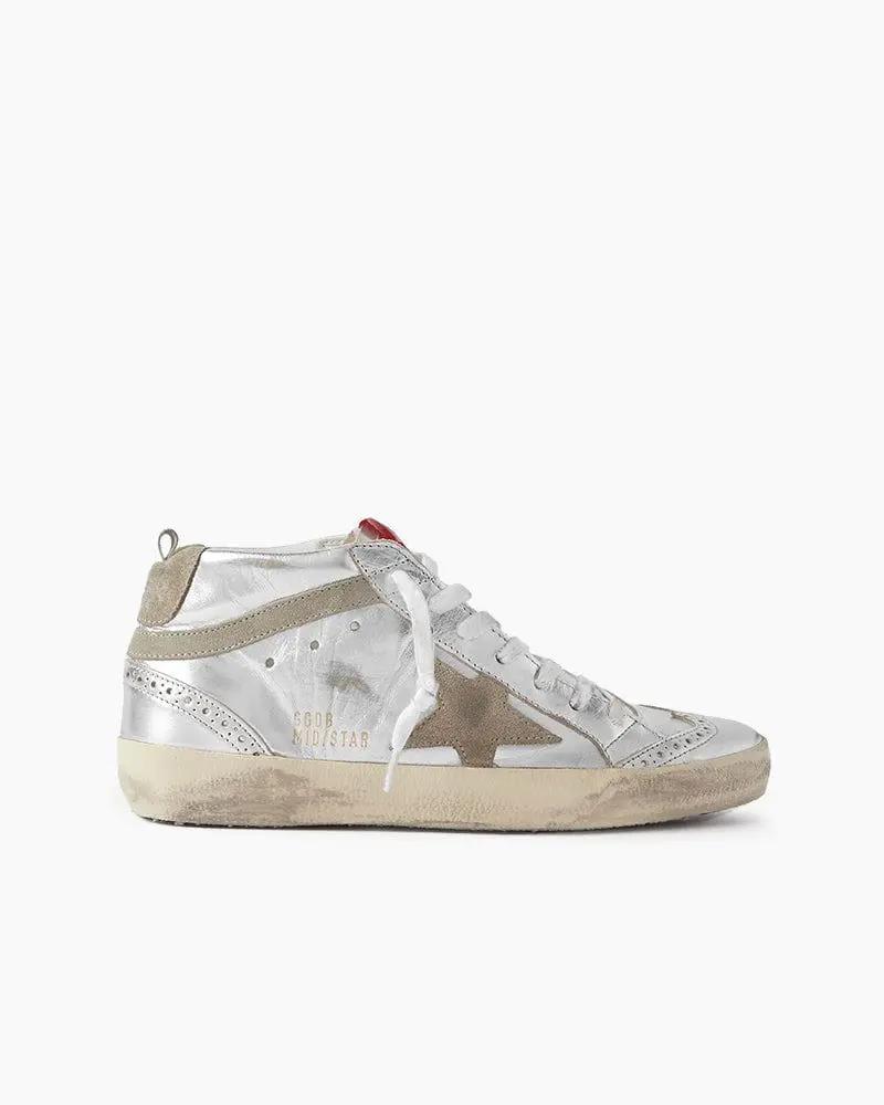 Women's Mid Star Leather Sneakers Tektoty