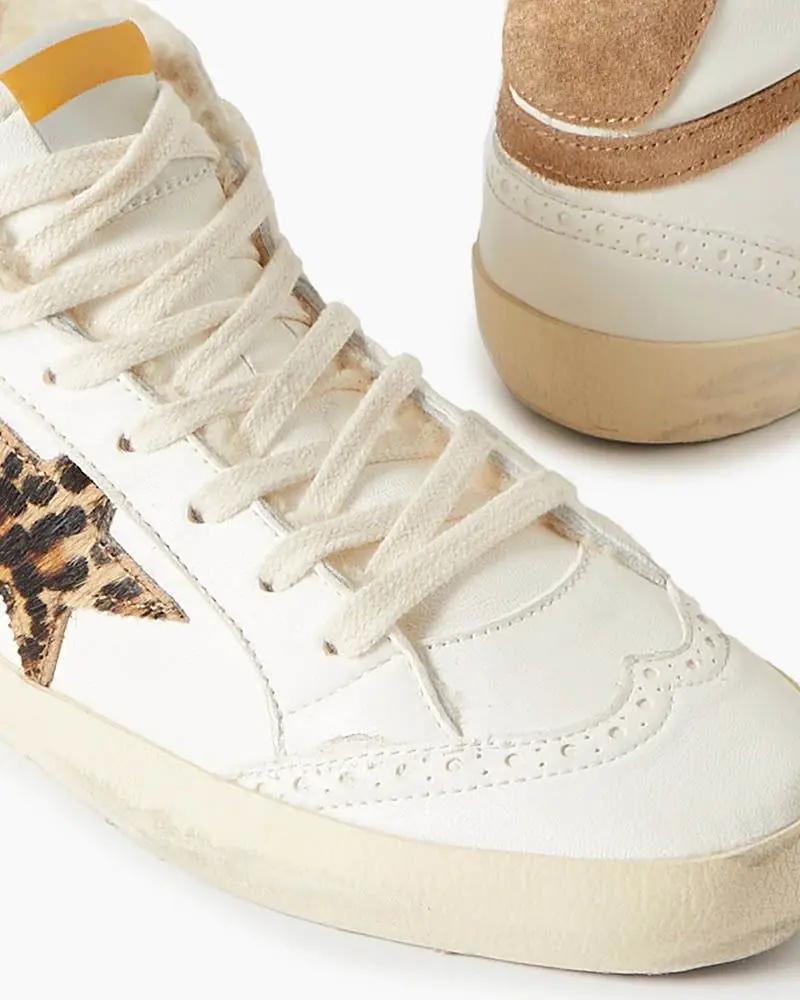 Women's Mid Star Leather Sneakers Tektoty