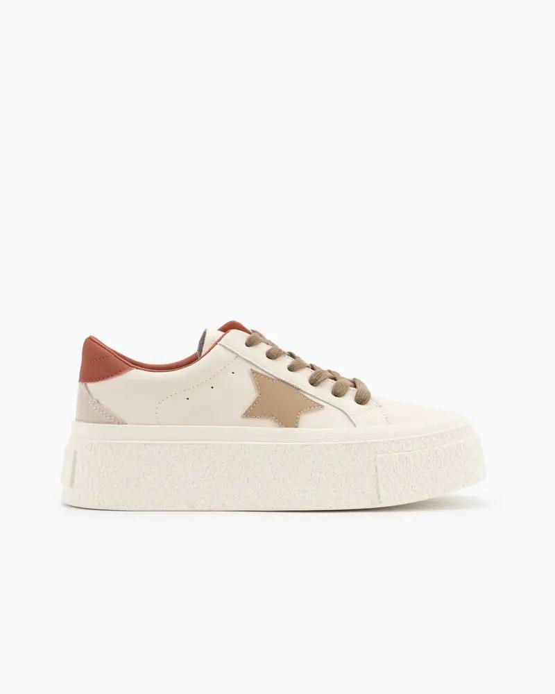 Star Pattern Lightweight Platform Sneakers Tektoty