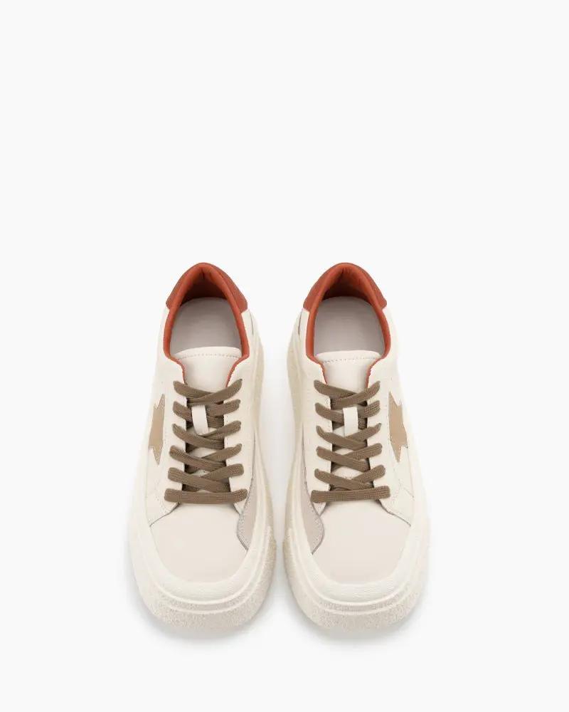 Star Pattern Lightweight Platform Sneakers Tektoty