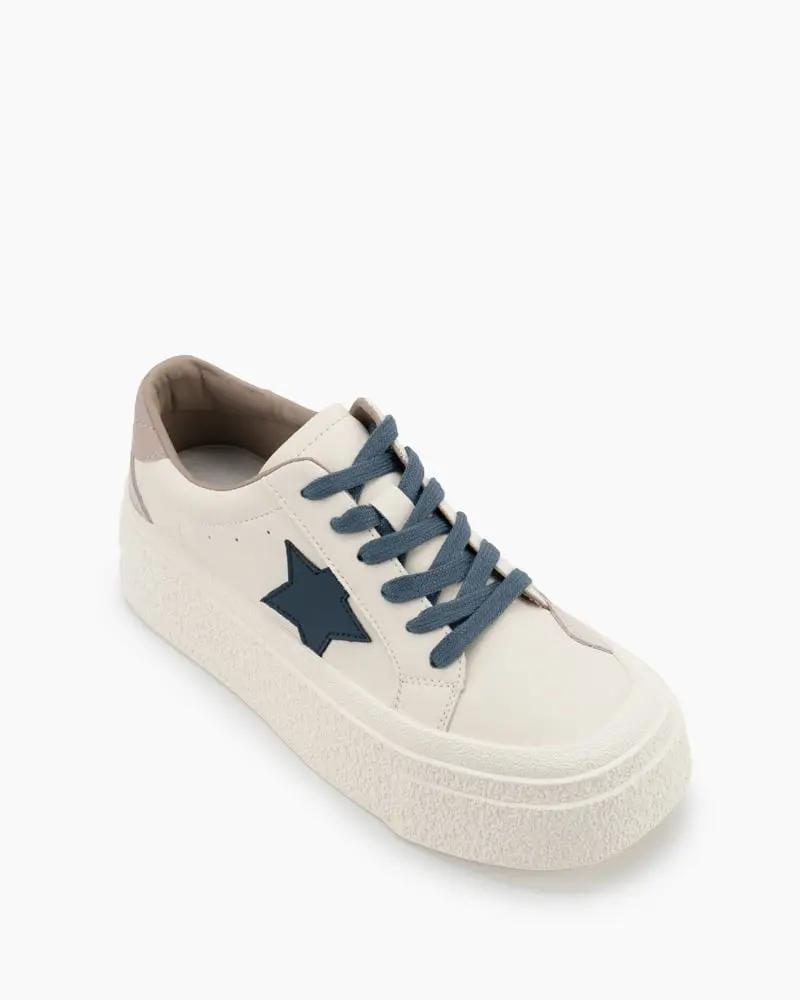Star Pattern Lightweight Platform Sneakers Tektoty