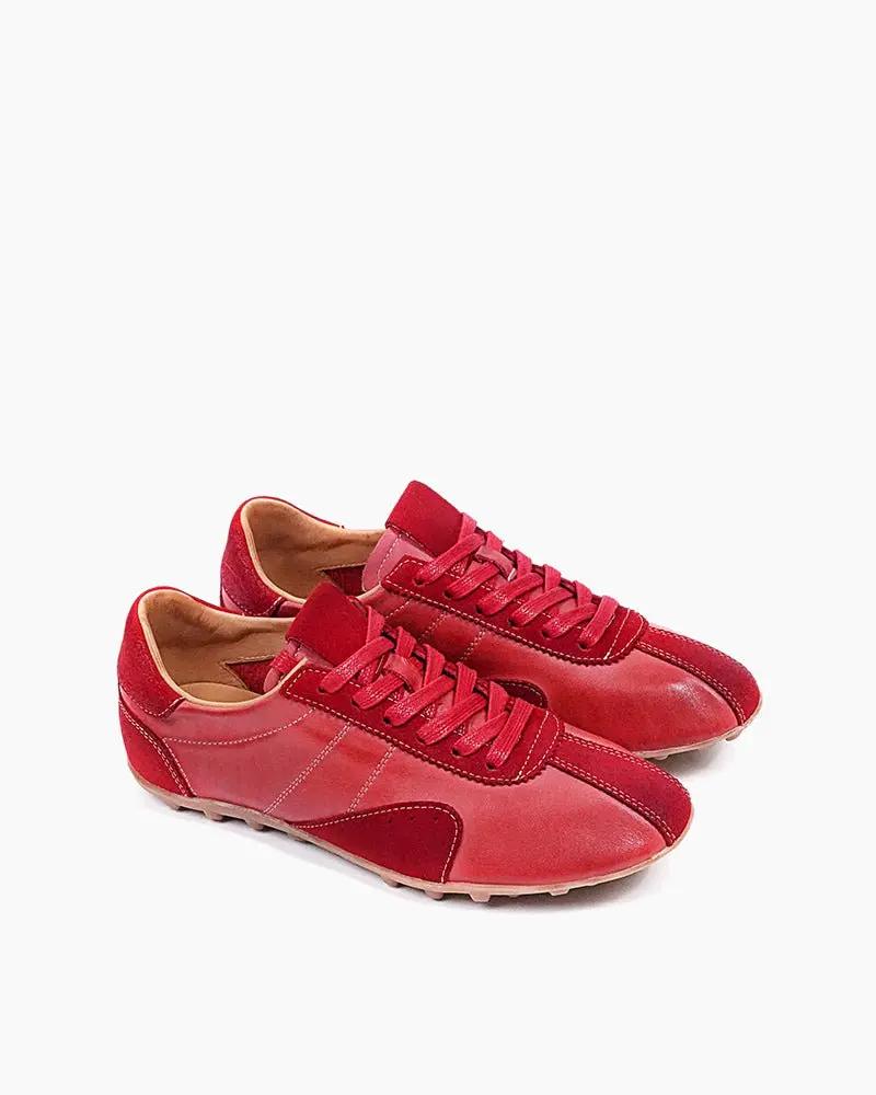 Retro Suede Nappa Leather Textured Sole Sneakers Tektoty