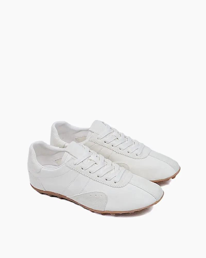 Retro Suede Nappa Leather Textured Sole Sneakers Tektoty