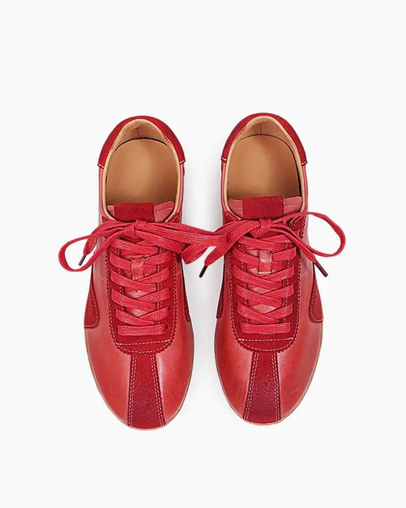 Retro Suede Nappa Leather Textured Sole Sneakers Tektoty