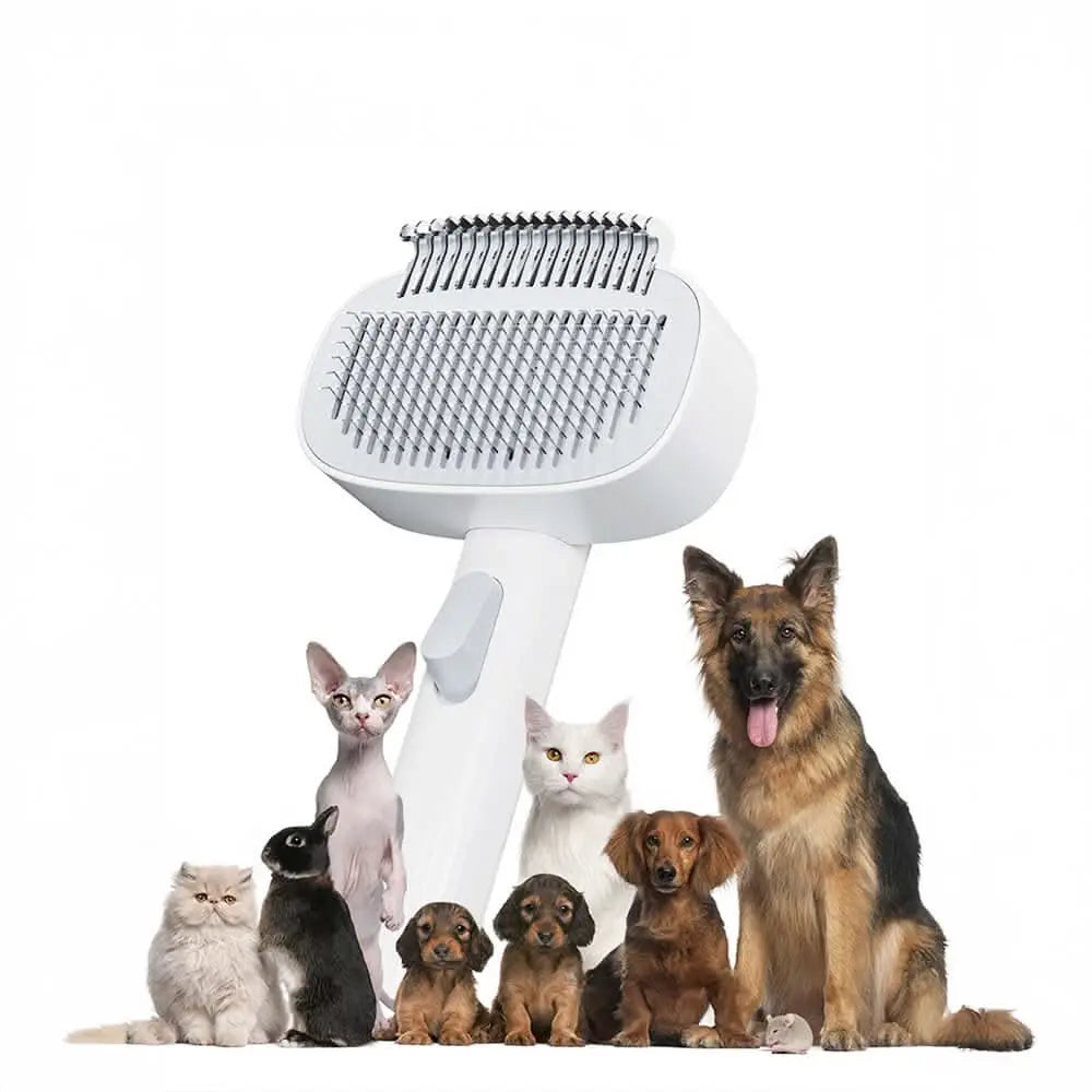2 In 1 Self-Cleaning Dual-Head Shedding and Dematting Tool Pet Grooming Brush Tektoty