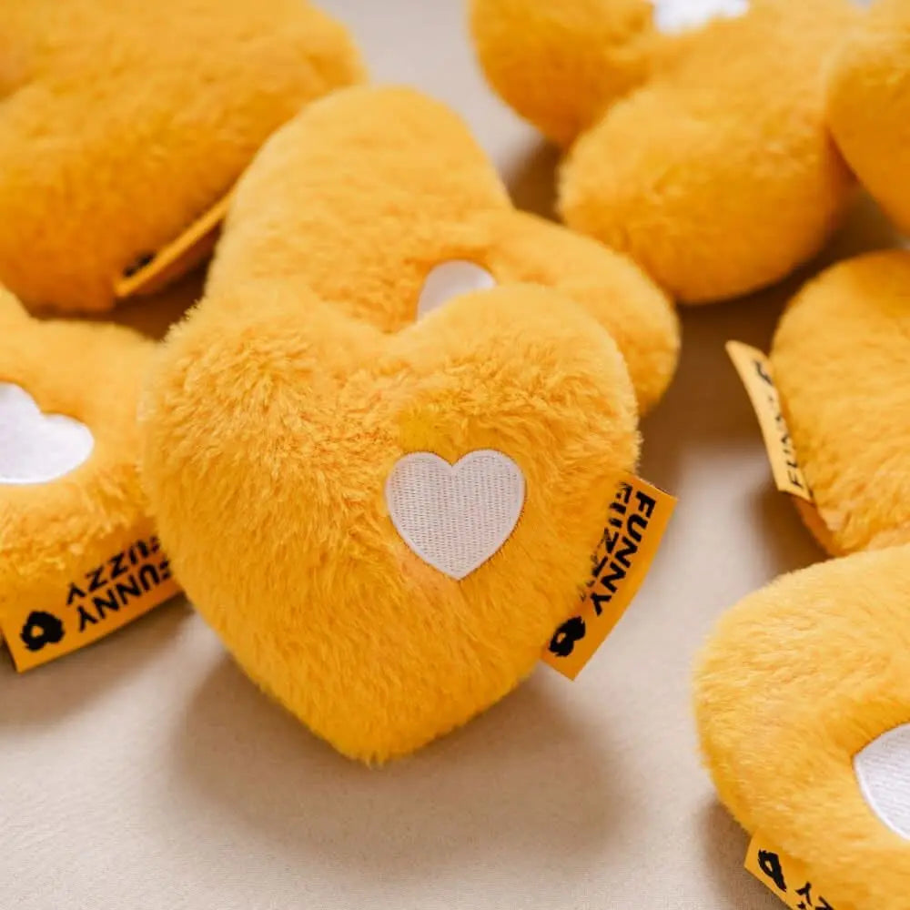 FUNNYFUZZY Heart Plush Squeaky Dog Toy Tektoty