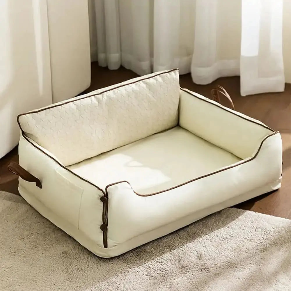 Faux Leather Waterproof Latex Protective Spine Dog Sofa Bed Tektoty