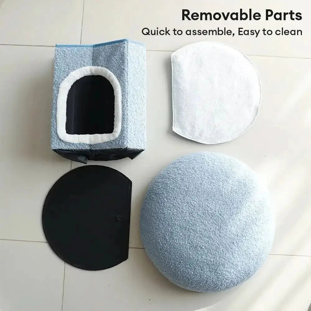 Portable Home Ottoman Pet House Foldable Condo Cat Cave FUNNYFUZZY