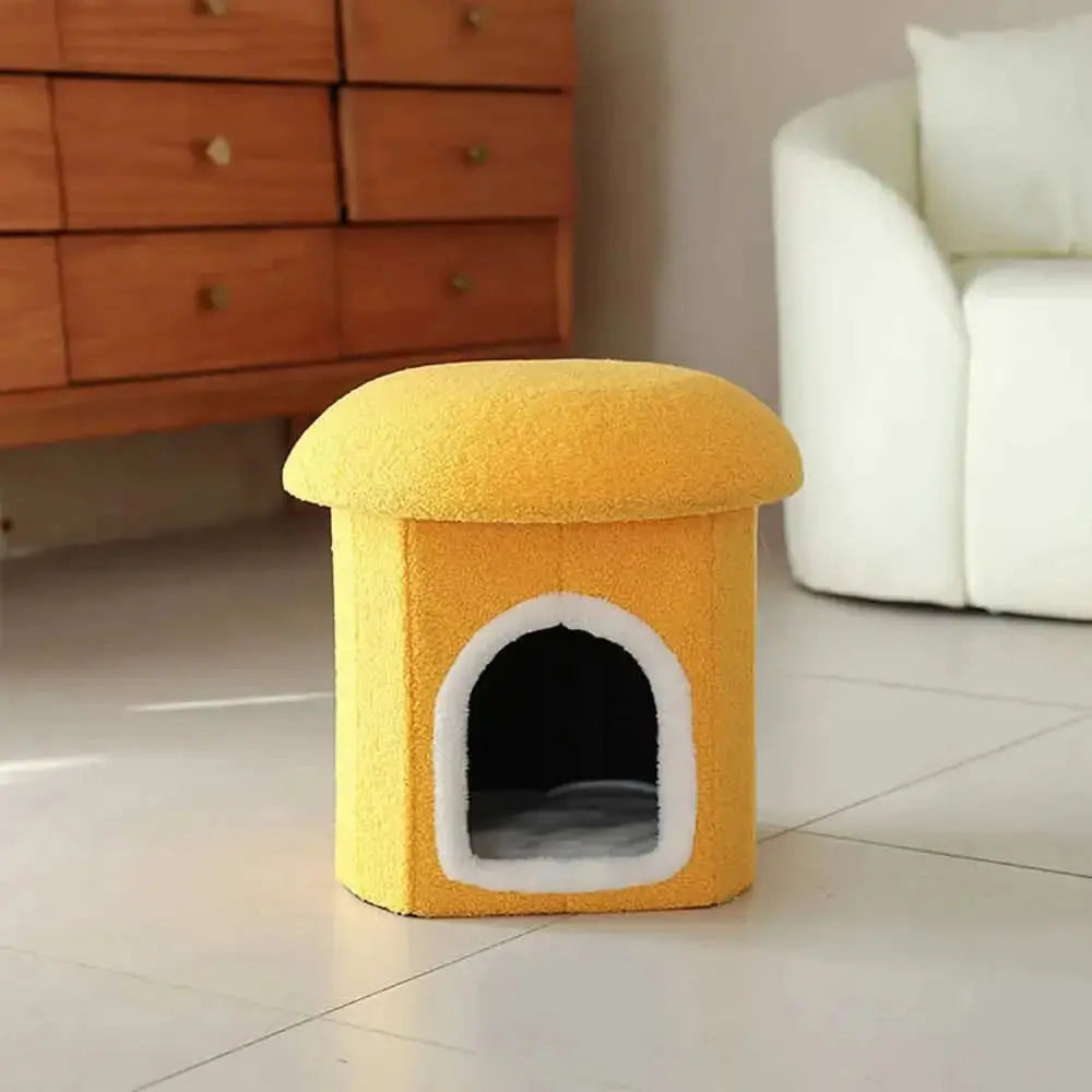Portable Home Ottoman Pet House Foldable Condo Cat Cave FUNNYFUZZY