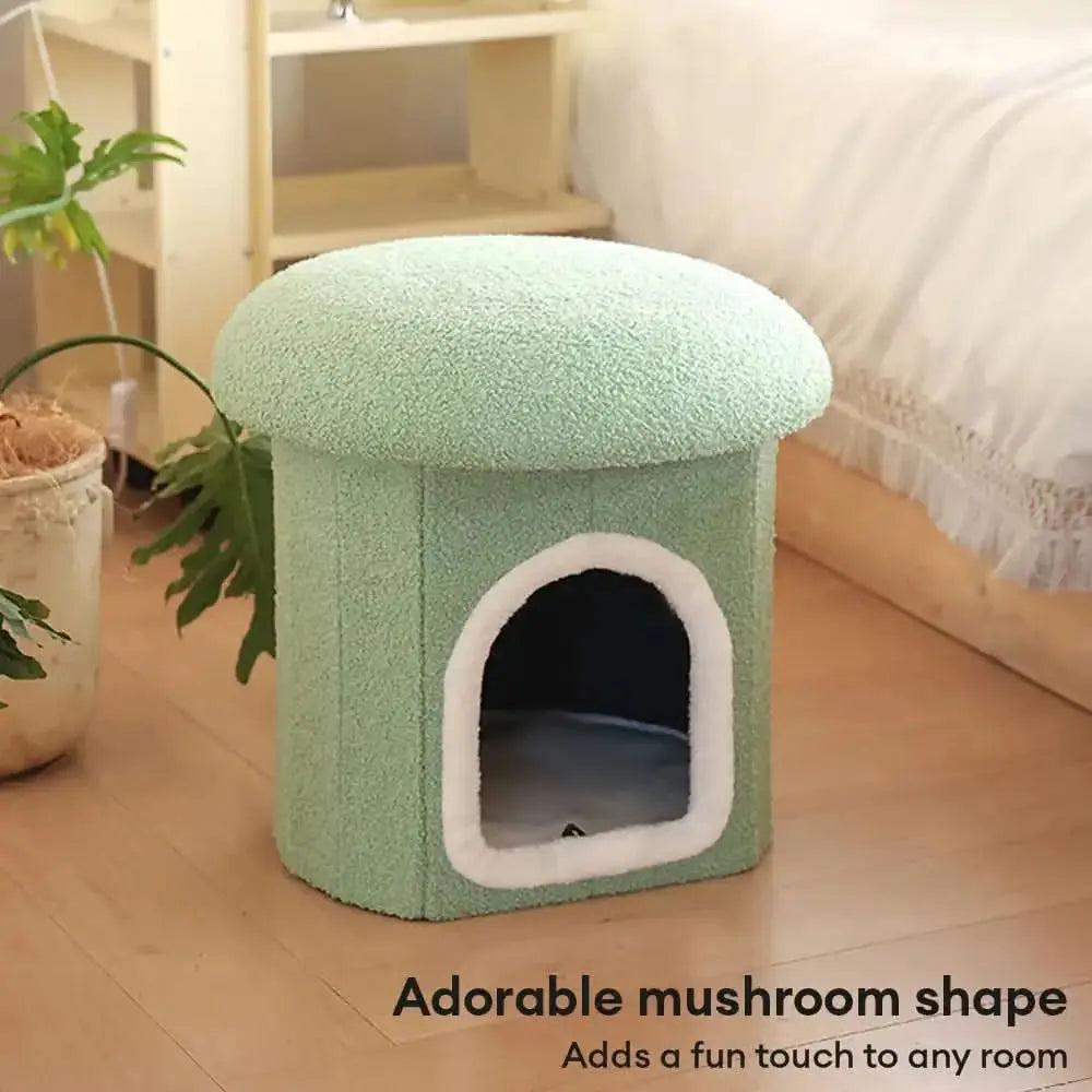 Portable Home Ottoman Pet House Foldable Condo Cat Cave FUNNYFUZZY