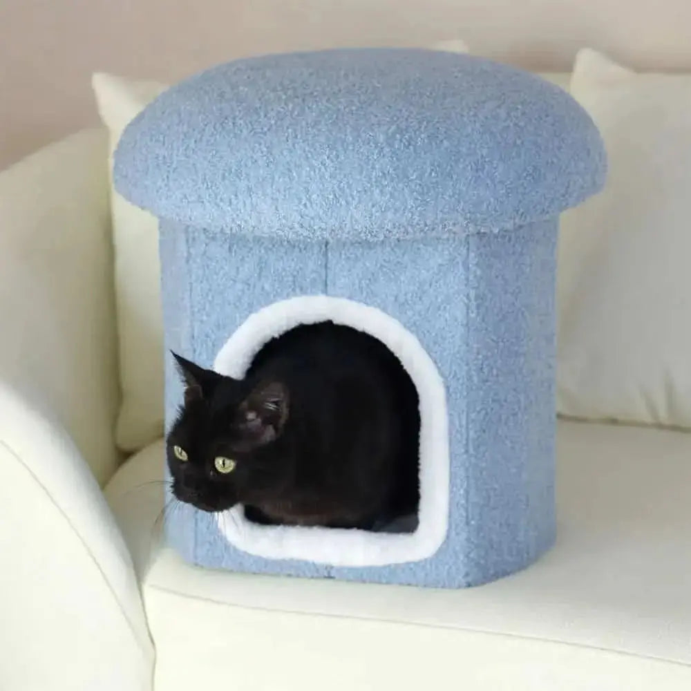 Portable Home Ottoman Pet House Foldable Condo Cat Cave Tektoty