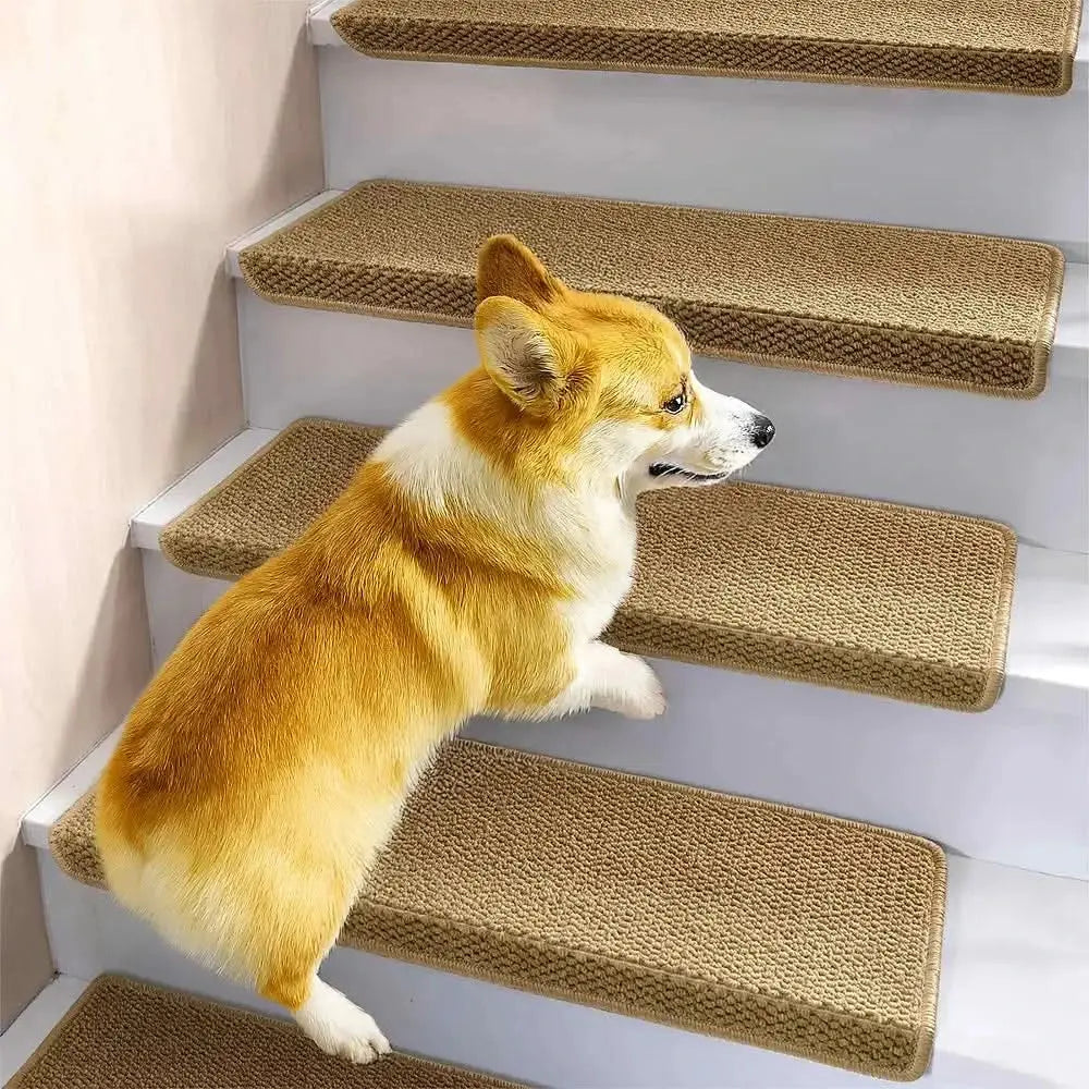 Anti-scratch Faux Sisal Stair Protectors Tape Free Washable Carpet Stair Treads Tektoty