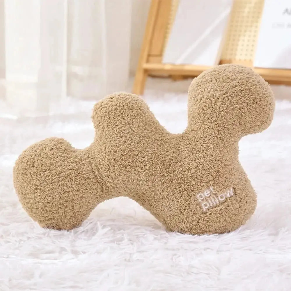 Bone-Shaped Playful Squeaky Dog Toy Pet Pillow Tektoty