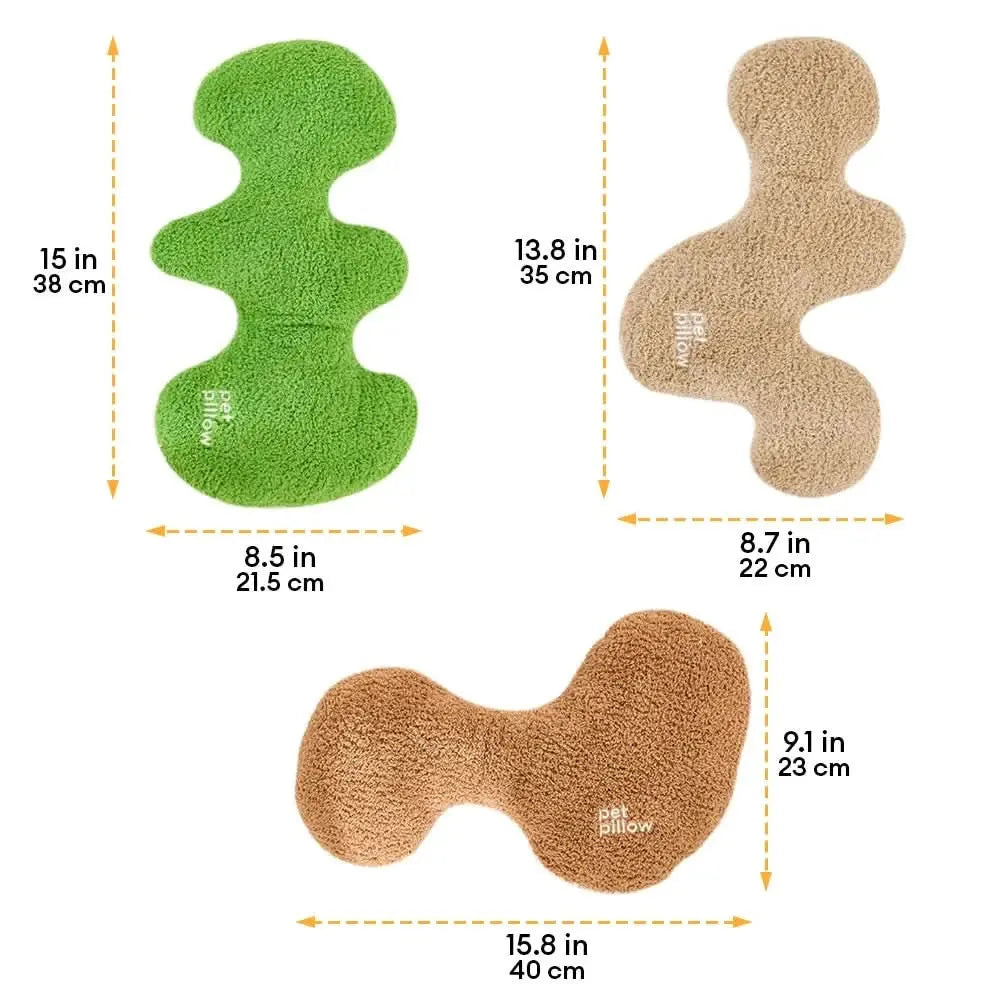 Bone-Shaped Playful Squeaky Dog Toy Pet Pillow Tektoty