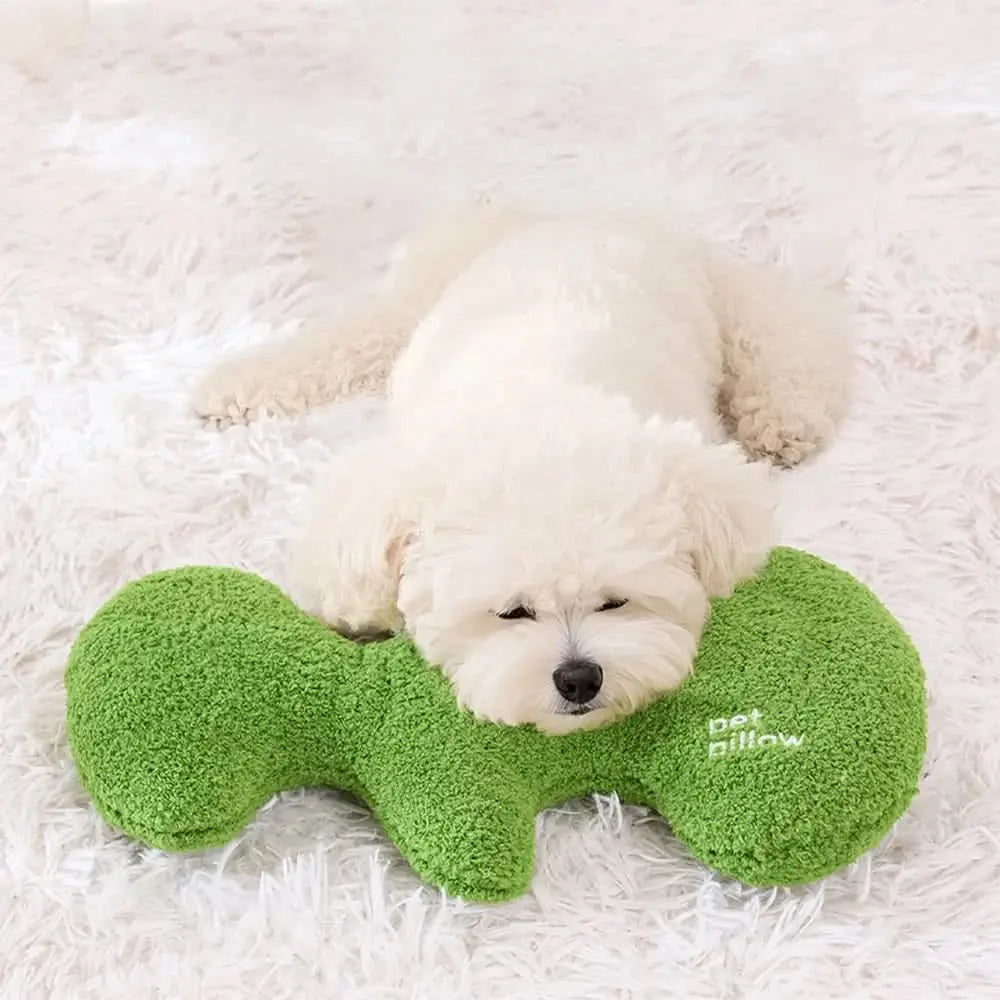 Bone-Shaped Playful Squeaky Dog Toy Pet Pillow Tektoty