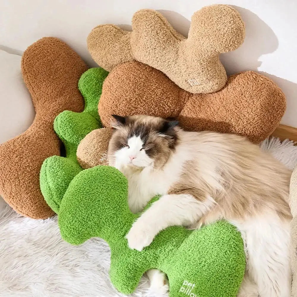 Bone-Shaped Playful Squeaky Dog Toy Pet Pillow Tektoty